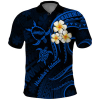 Hawaii Polo Shirt Molokai Islands Polynesian Sunset Plumeria Blue Vibe LT9 Blue - Polynesian Pride