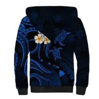 Hawaii Sherpa Hoodie Molokai Islands Polynesian Sunset Plumeria Blue Vibe LT9 - Polynesian Pride