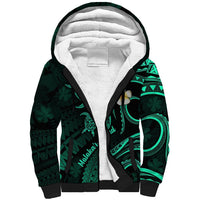 Polynesian Hawaii Sherpa Hoodie Molokai Islands with Pacific Plumeria Turquoise Vibe LT9 Unisex Turquoise - Polynesian Pride