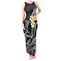 Polynesian Hawaii Tank Maxi Dress Molokai Islands with Pacific Plumeria White Vibe LT9 Women White - Polynesian Pride