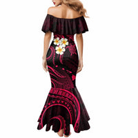 Hawaii Mermaid Dress Lanai Islands Polynesian Sunset Plumeria Pink Vibe LT9 - Polynesian Pride