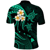 Polynesian Hawaii Polo Shirt Lanai Islands with Pacific Plumeria Turquoise Vibe LT9 - Polynesian Pride