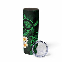 Hawaii Lanaʻi Islands Pacific Plumeria Skinny Tumbler Green Polynesian Tattoo