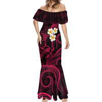 Hawaii Mermaid Dress Kauai Islands Polynesian Sunset Plumeria Pink Vibe LT9 - Polynesian Pride