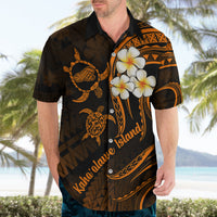 Hawaii Hawaiian Shirt Kahoolawe Islands Polynesian Sunset Plumeria Gold Vibe LT9 - Polynesian Pride