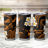 Hawaii Kahoolawe Islands Pacific Plumeria Tumbler Cup Gold Polynesian Tattoo
