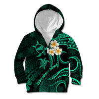 Polynesian Hawaii Kid Hoodie Kahoolawe Islands with Pacific Plumeria Turquoise Vibe LT9 Zip Hoodie Turquoise - Polynesian Pride