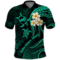 Polynesian Hawaii Polo Shirt Kahoolawe Islands with Pacific Plumeria Turquoise Vibe LT9 Turquoise - Polynesian Pride
