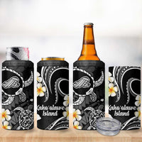 Hawaii Kahoolawe Islands Pacific Plumeria 4 in 1 Can Cooler Tumbler White Polynesian Tattoo