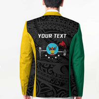 Personalised PNG Hela Province Blazer Bird of Paradise Tattoo Flag Motif - Polynesian Pride