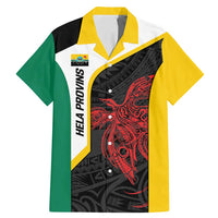 Personalised PNG Hela Province Family Matching Mermaid Dress and Hawaiian Shirt Bird of Paradise Tattoo Flag Motif LT9 Dad's Shirt - Short Sleeve Yellow - Polynesian Pride