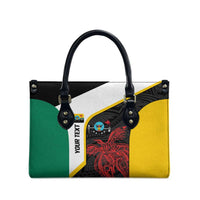 Personalised PNG Hela Province Leather Bag Bird of Paradise Tattoo Flag Motif - Polynesian Pride