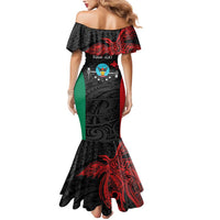 Personalised PNG Hela Province Mermaid Dress Bird of Paradise Tattoo Flag Motif LT9 - Polynesian Pride