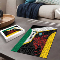 Personalised PNG Hela Province Puzzle Bird of Paradise Tattoo Flag Motif - Polynesian Pride