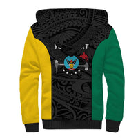 Personalised PNG Hela Province Sherpa Hoodie Bird of Paradise Tattoo Flag Motif - Polynesian Pride