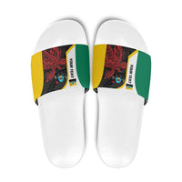 Personalised PNG Hela Province Slide Sandals Bird of Paradise Tattoo Flag Motif - Polynesian Pride
