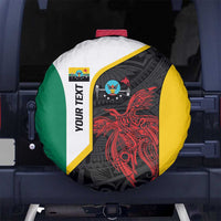 Personalised PNG Hela Province Spare Tire Cover Bird of Paradise Tattoo Flag Motif - Polynesian Pride