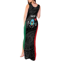 Personalised PNG Hela Province Tank Maxi Dress Bird of Paradise Tattoo Flag Motif - Polynesian Pride