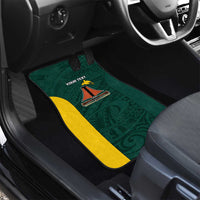 Personalised PNG Jiwaka Province Car Mats Bird of Paradise Tattoo Flag Motif - Polynesian Pride