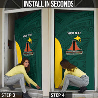 Personalised PNG Jiwaka Province Door Cover Bird of Paradise Tattoo Flag Motif - Polynesian Pride