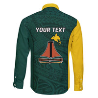 Personalised PNG Jiwaka Province Family Matching Long Sleeve Bodycon Dress and Hawaiian Shirt Bird of Paradise Tattoo Flag Motif LT9 - Polynesian Pride