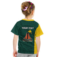 Personalised PNG Jiwaka Province Kid T Shirt Bird of Paradise Tattoo Flag Motif - Polynesian Pride