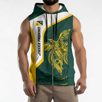 Personalised PNG Jiwaka Province Sleeveless Zip Hoodie Bird of Paradise Tattoo Flag Motif - Polynesian Pride