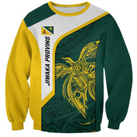 Personalised PNG Jiwaka Province Sweatshirt Bird of Paradise Tattoo Flag Motif - Polynesian Pride