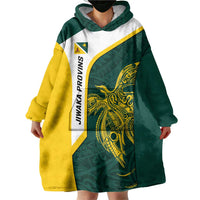 Personalised PNG Jiwaka Province Wearable Blanket Hoodie Bird of Paradise Tattoo Flag Motif - Polynesian Pride