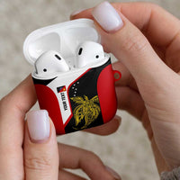 Personalised PNG Sandaun Province AirPods Case Bird of Paradise Tattoo Flag Motif - Polynesian Pride