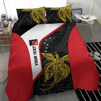 Personalised PNG Sandaun Province Bedding Set Bird of Paradise Tattoo Flag Motif - Polynesian Pride