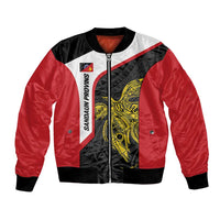 Personalised PNG Sandaun Province Bomber Jacket Bird of Paradise Tattoo Flag Motif - Polynesian Pride
