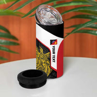 Personalised PNG Sandaun Province 4 in 1 Can Cooler Tumbler Bird of Paradise Tattoo Flag Motif - Polynesian Pride