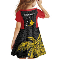 Personalised PNG Sandaun Province Family Matching Long Sleeve Bodycon Dress and Hawaiian Shirt Bird of Paradise Tattoo Flag Motif LT9 - Polynesian Pride