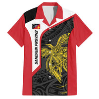 Personalised PNG Sandaun Province Family Matching Short Sleeve Bodycon Dress and Hawaiian Shirt Bird of Paradise Tattoo Flag Motif LT9 Dad's Shirt - Short Sleeve Red - Polynesian Pride