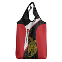 Personalised PNG Sandaun Province Grocery Bag Bird of Paradise Tattoo Flag Motif - Polynesian Pride