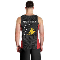 Personalised PNG Sandaun Province Men Tank Top Bird of Paradise Tattoo Flag Motif LT9 - Polynesian Pride