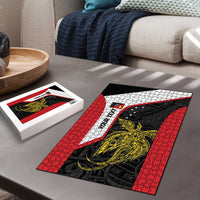Personalised PNG Sandaun Province Puzzle Bird of Paradise Tattoo Flag Motif - Polynesian Pride