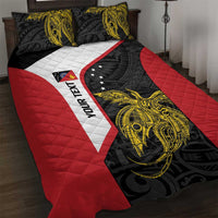 Personalised PNG Sandaun Province Quilt Bed Set Bird of Paradise Tattoo Flag Motif - Polynesian Pride
