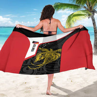 Personalised PNG Sandaun Province Sarong Bird of Paradise Tattoo Flag Motif - Polynesian Pride