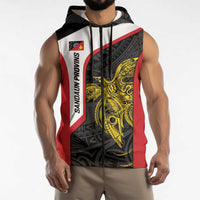 Personalised PNG Sandaun Province Sleeveless Zip Hoodie Bird of Paradise Tattoo Flag Motif LT9 - Polynesian Pride