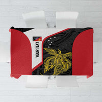 Personalised PNG Sandaun Province Tablecloth Bird of Paradise Tattoo Flag Motif - Polynesian Pride