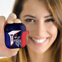 Personalised PNG West New Britain Province AirPods Case Bird of Paradise Tattoo Flag Motif LT9 Blue - Polynesian Pride