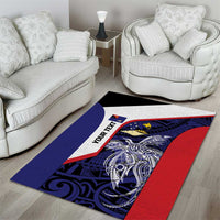 Personalised PNG West New Britain Province Area Rug Bird of Paradise Tattoo Flag Motif - Polynesian Pride