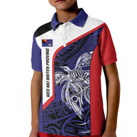 Personalised PNG West New Britain Province Kid Polo Shirt Bird of Paradise Tattoo Flag Motif - Polynesian Pride