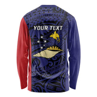 Personalised PNG West New Britain Province Long Sleeve Shirt Bird of Paradise Tattoo Flag Motif - Polynesian Pride