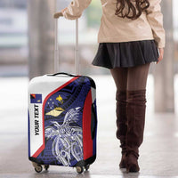 Personalised PNG West New Britain Province Luggage Cover Bird of Paradise Tattoo Flag Motif - Polynesian Pride