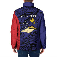 Personalised PNG West New Britain Province Padded Jacket Bird of Paradise Tattoo Flag Motif - Polynesian Pride