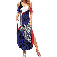 Personalised PNG West New Britain Province Summer Maxi Dress Bird of Paradise Tattoo Flag Motif - Polynesian Pride