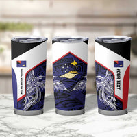 Personalised PNG West New Britain Province Tumbler Cup Bird of Paradise Tattoo Flag Motif - Polynesian Pride